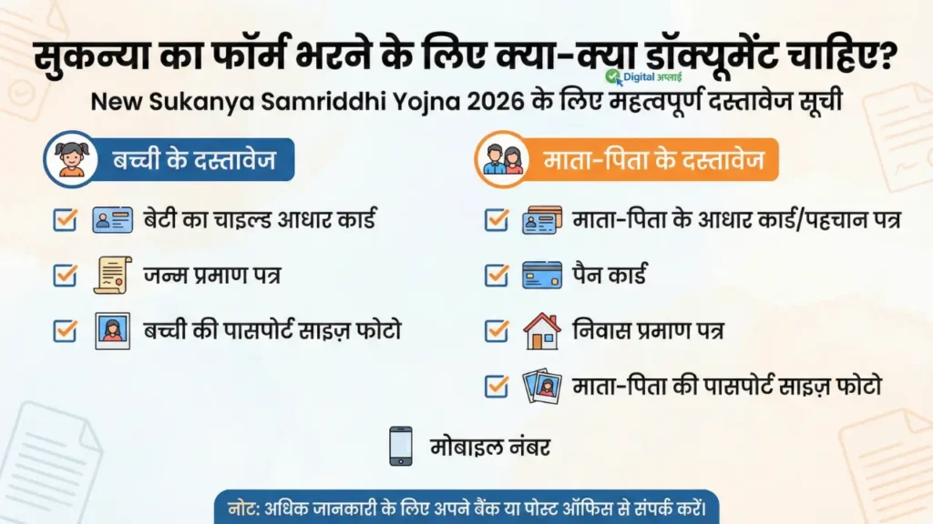 Sukanya Samriddhi Yojana documents