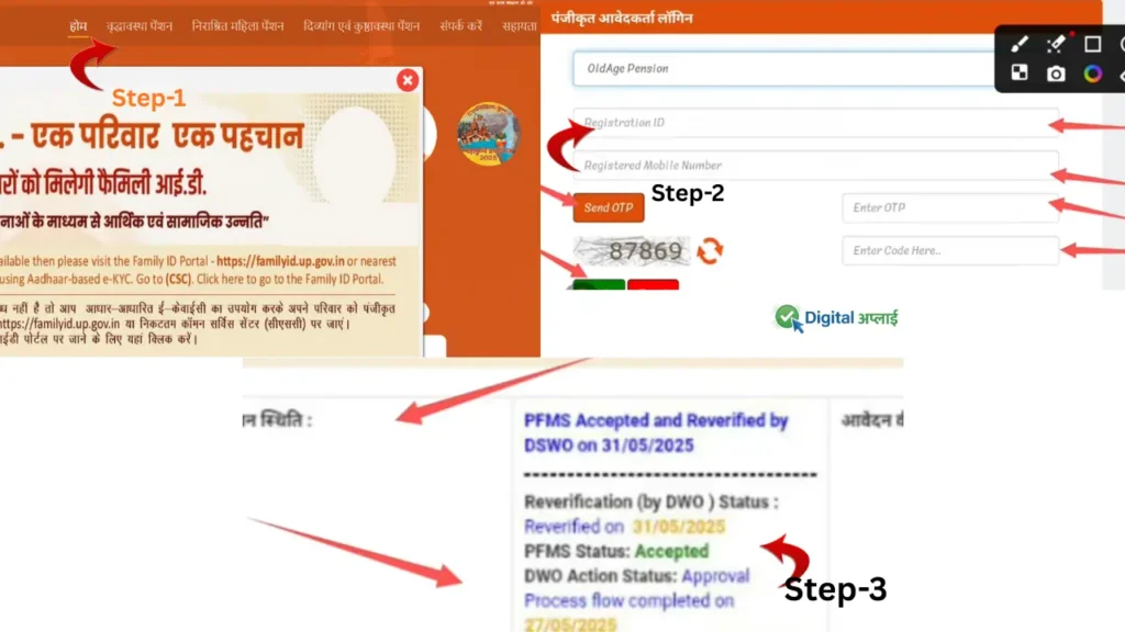 Vridhan Pension payment status check online