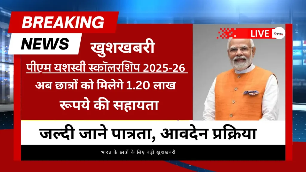 PM Yashasvi Scholarship 2025-26 Latest update