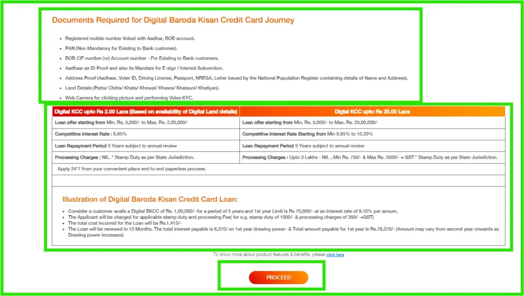 bob kcc online apply