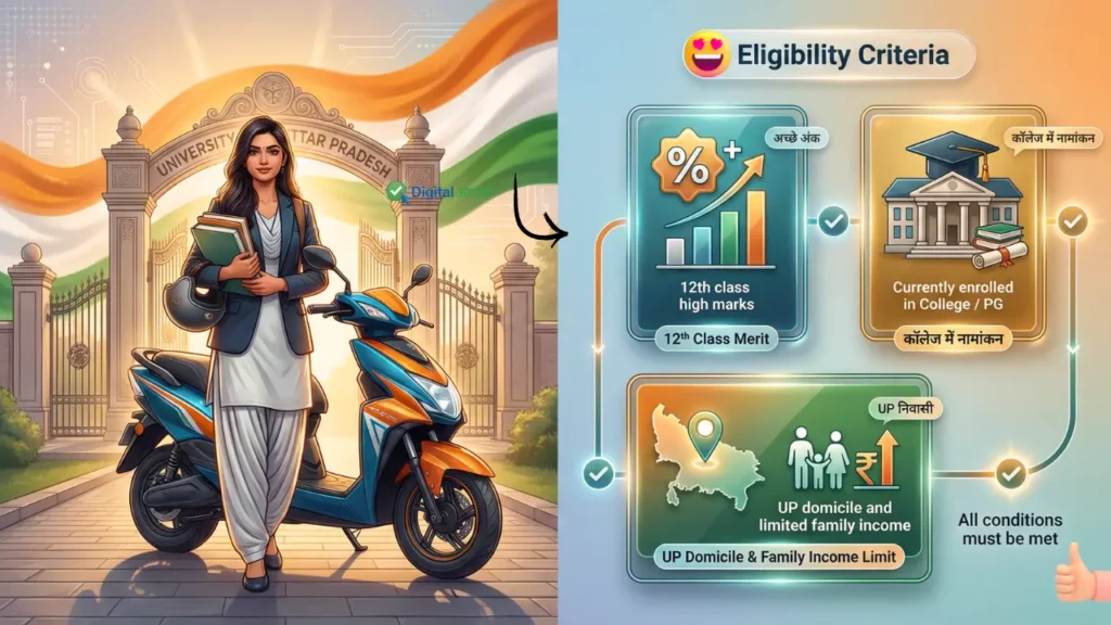 up rani laxmibai free scooty yojana eligibility