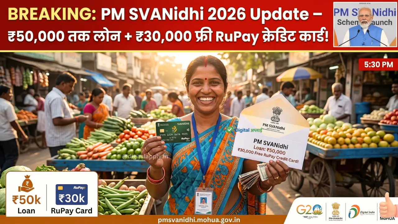 PM SVANidhi Yojana 2026 Update – ₹50,000 Loan + ₹30,000 Free RuPay Credit Card