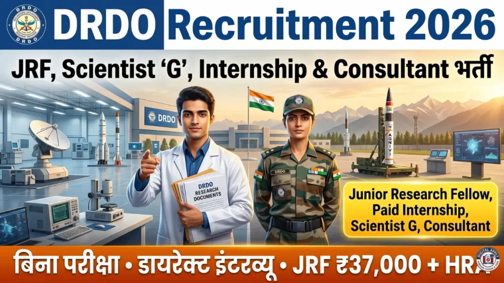DRDO Recruitment 2026 jrf scientist last date