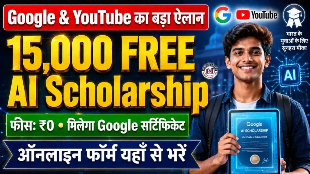 Free AI Scholarship 15000 certificate google youtube