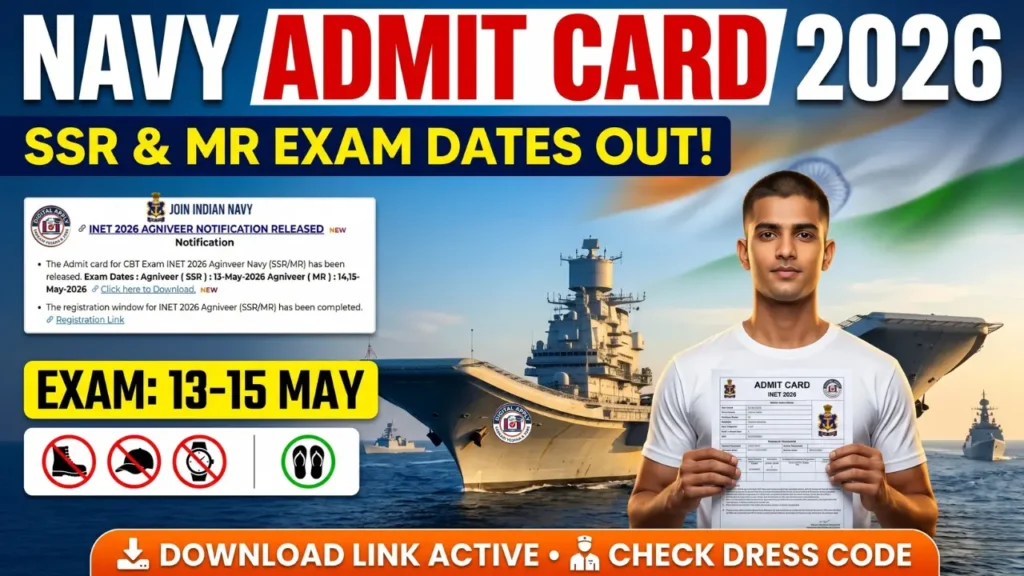 Indian Navy Agniveer SSR MR Admit Card download link activated