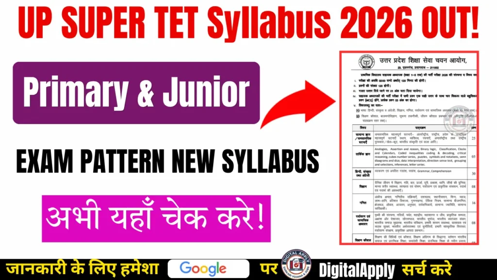 UP SUPER TET Syllabus 2026 OUT