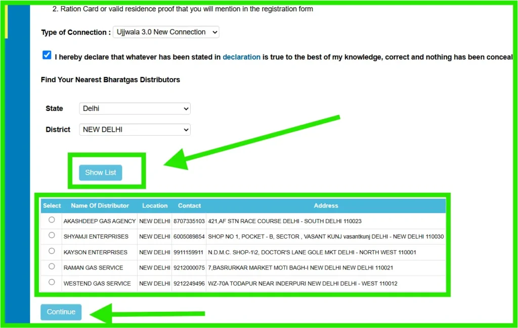 ujjwala free gas connection online form process